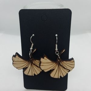 Gingko Leaf wooden Laser engraved and cut earrings